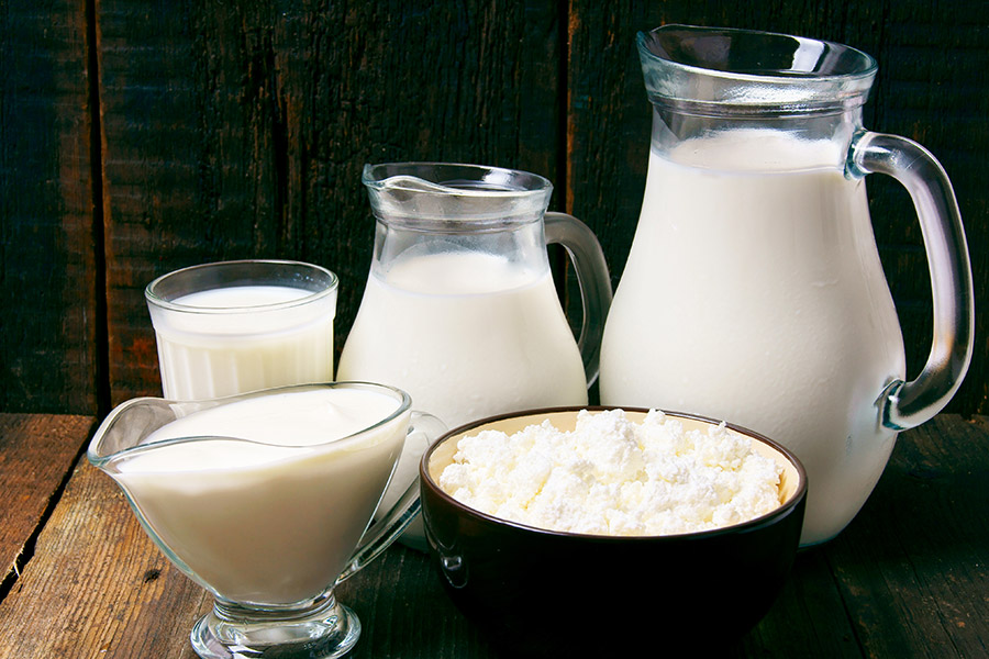 Milchprodukte und vegane Alternativen